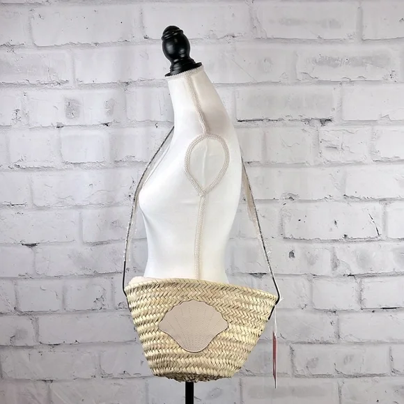 Poolside Mini Ibiza Handwoven Basket Crossbody Bag Coconut - Picture 3 of 16